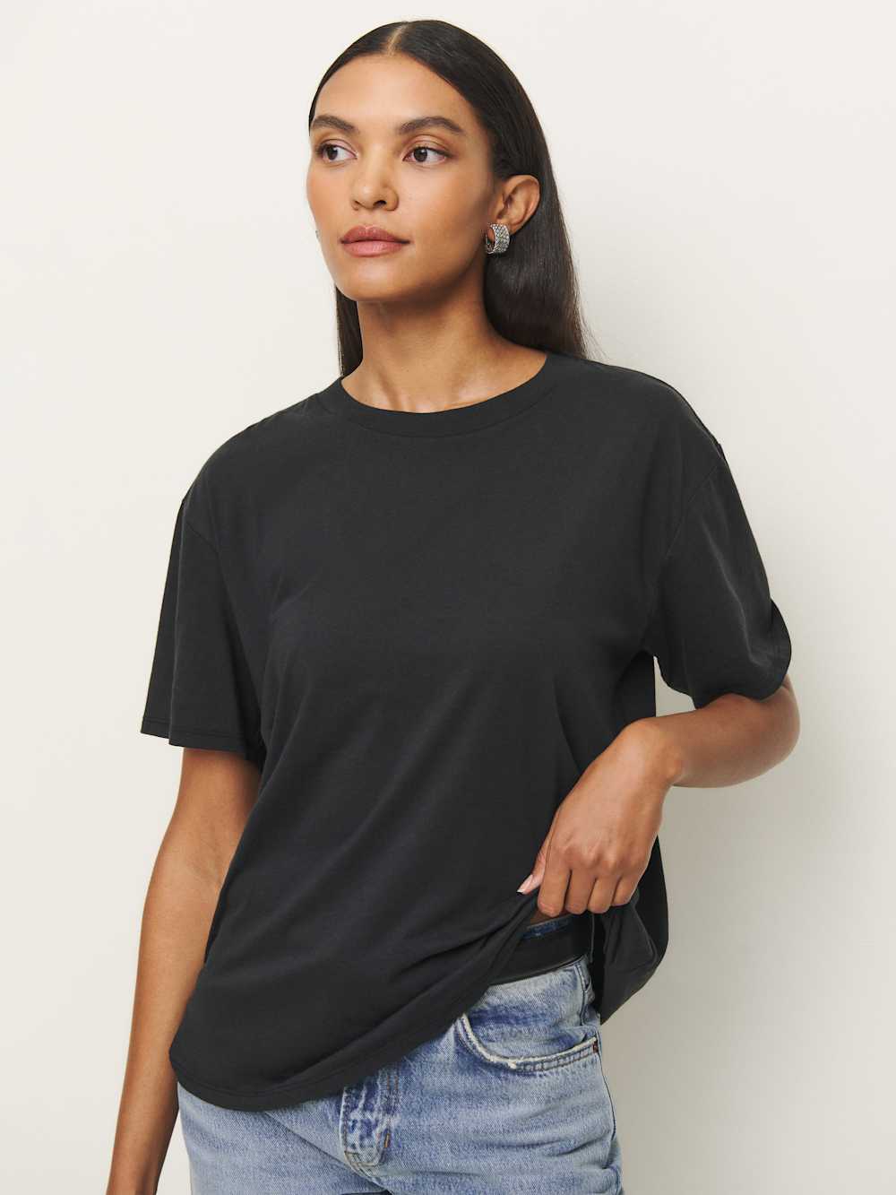 Reformation Liam Oversized Tee - Black