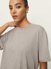 Reformation Liam Oversized Tee - Heather Taupe