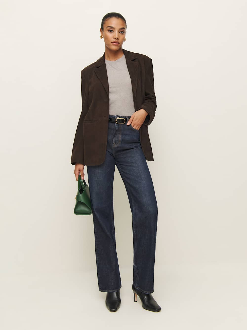 Reformation Liam Oversized Tee - Heather Taupe