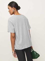 Reformation Liam Oversized Tee - Heather Grey