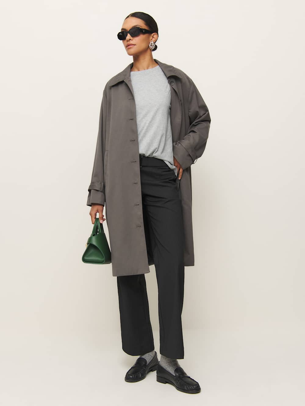 Reformation Liam Oversized Tee - Heather Grey