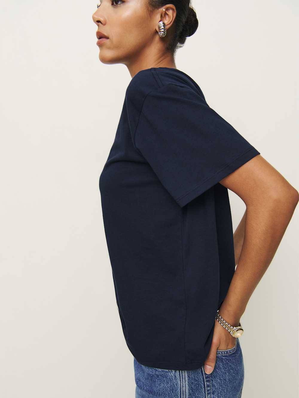 Reformation Liam Oversized Tee - Midnight