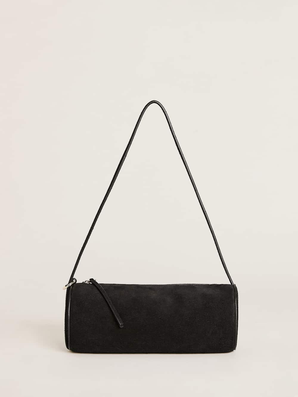Reformation Simona Cylinder Bag - Black Suede