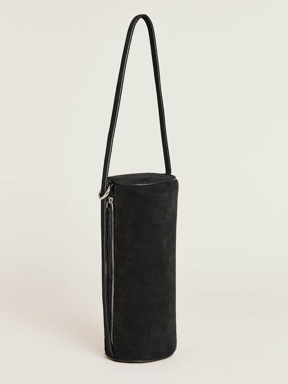 Reformation Simona Cylinder Bag - Black Suede
