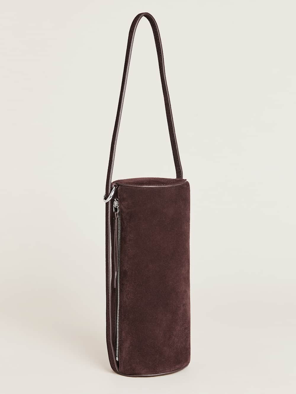 Reformation Simona Cylinder Bag - Espresso Suede