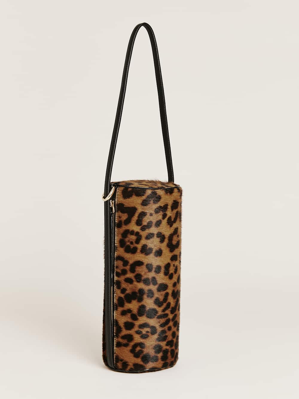 Reformation Simona Cylinder Bag - Leopard Haircalf