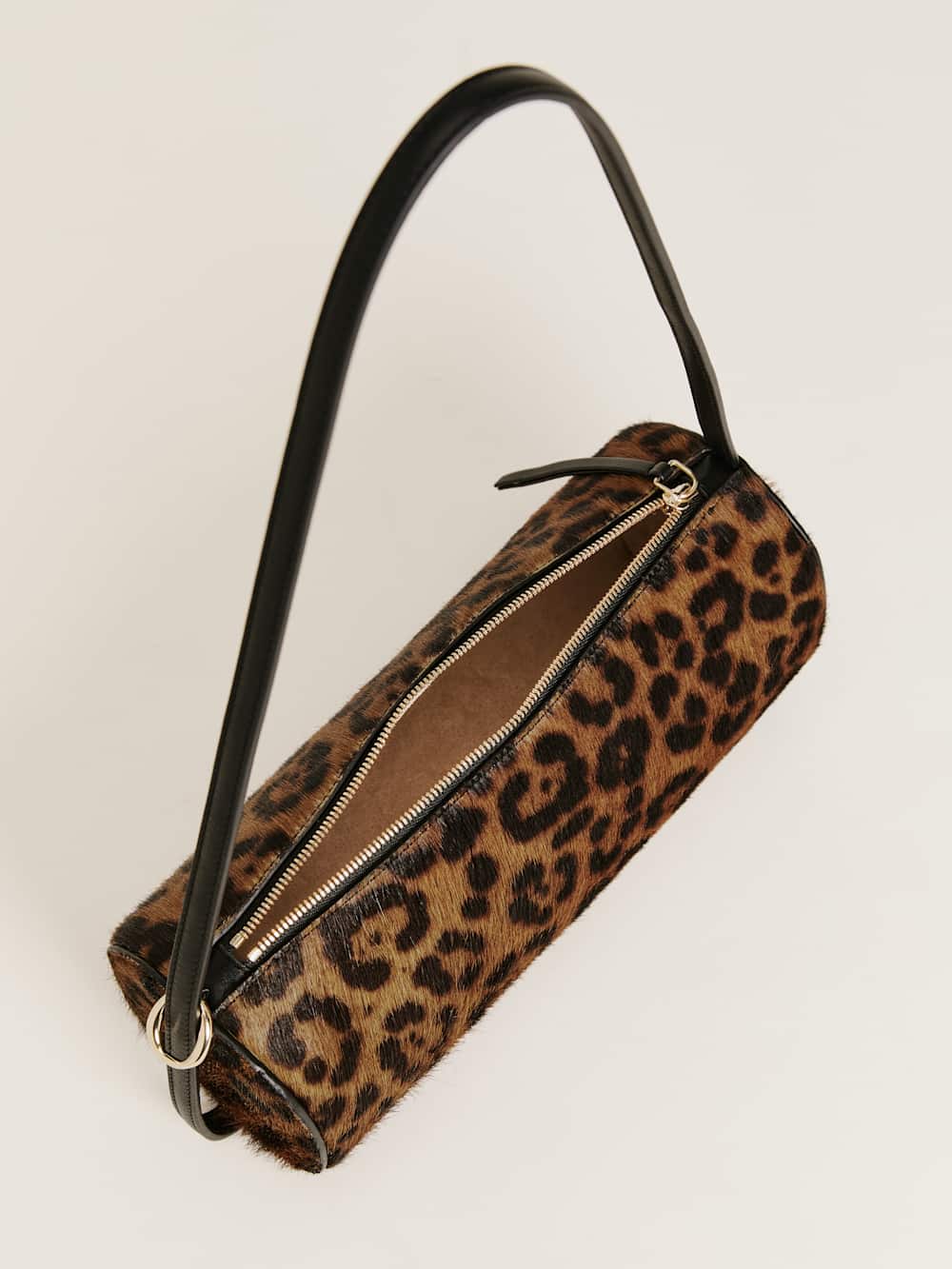 Reformation Simona Cylinder Bag - Leopard Haircalf