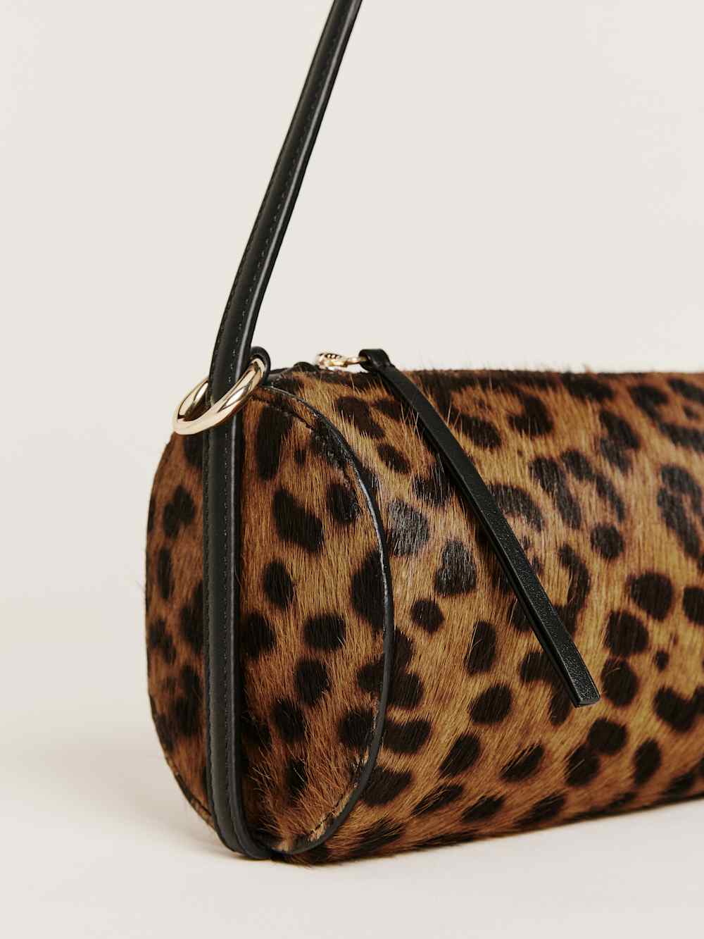 Reformation Simona Cylinder Bag - Leopard Haircalf
