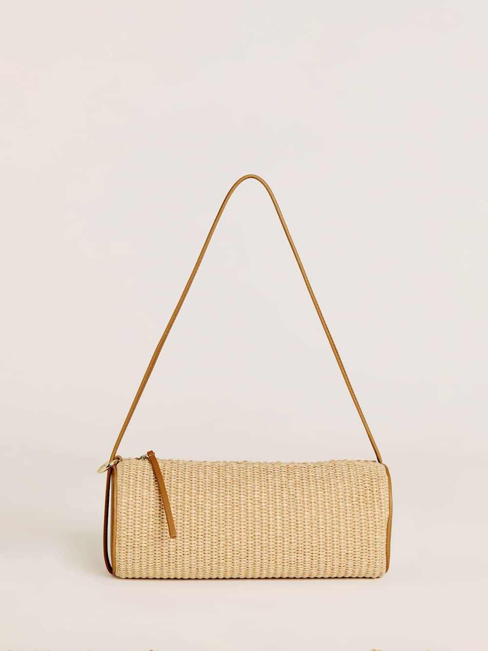 Reformation Simona Cylinder Bag - Natural Raffia