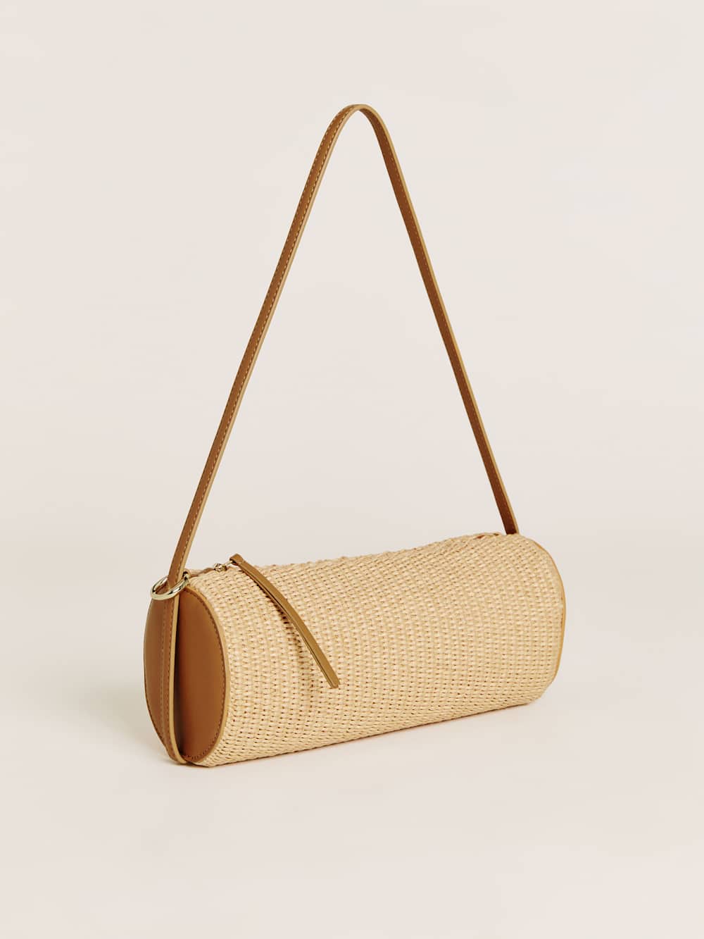 Reformation Simona Cylinder Bag - Natural Raffia