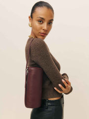 Reformation Simona Cylinder Bag - Ruby Leather