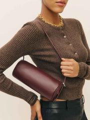 Reformation Simona Cylinder Bag - Ruby Leather