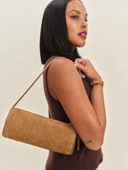 Reformation Simona Cylinder Bag - Sienna Embossed Suede