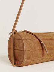 Reformation Simona Cylinder Bag - Sienna Embossed Suede
