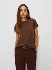 Reformation Rowan Crew Tee - Chocolate Cake