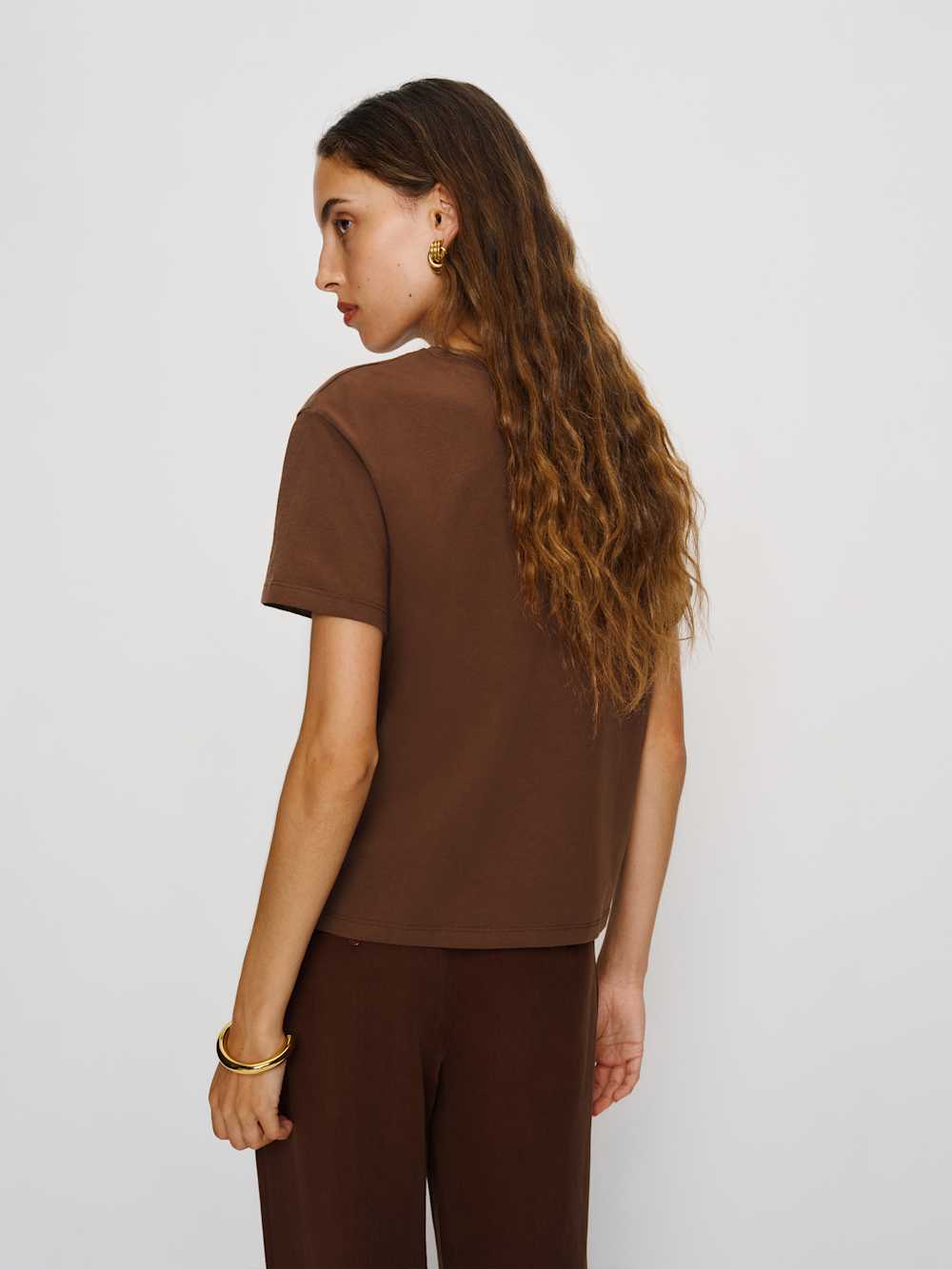 Reformation Rowan Crew Tee - Chocolate Cake