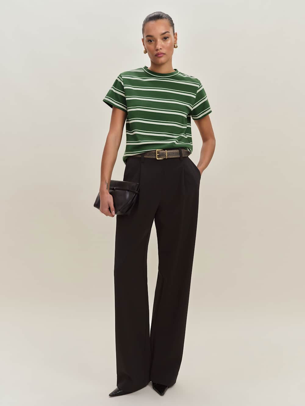 Reformation Rowan Crew Tee - Laguna Stripe