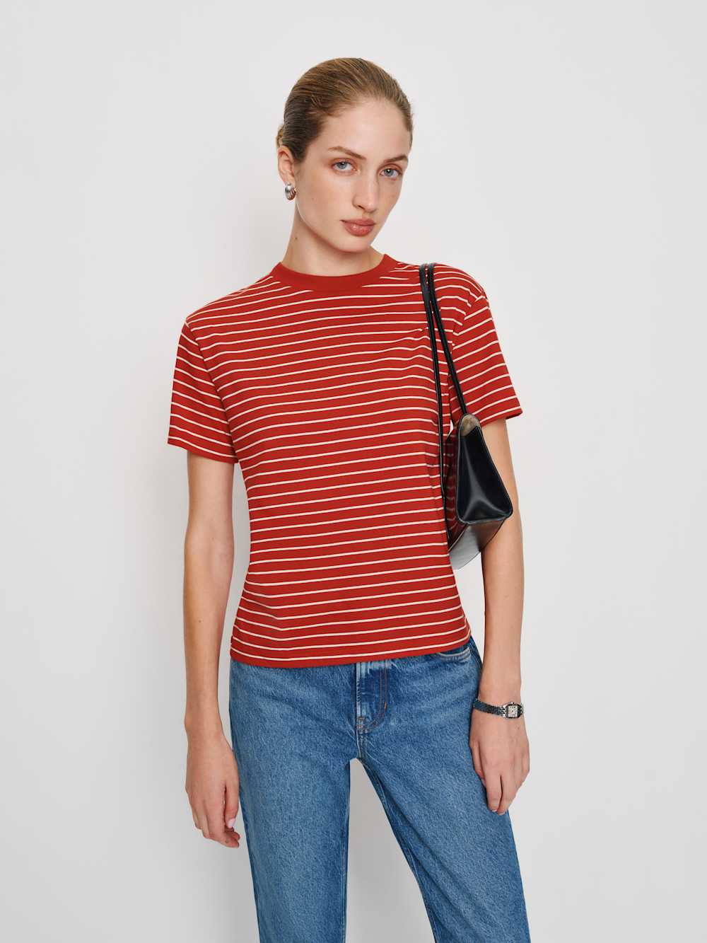 Reformation Rowan Crew Tee - Ventura Stripe