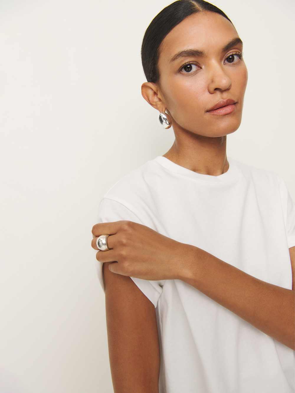 Reformation Rowan Crew Tee - White