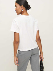 Reformation Rowan Crew Tee - White