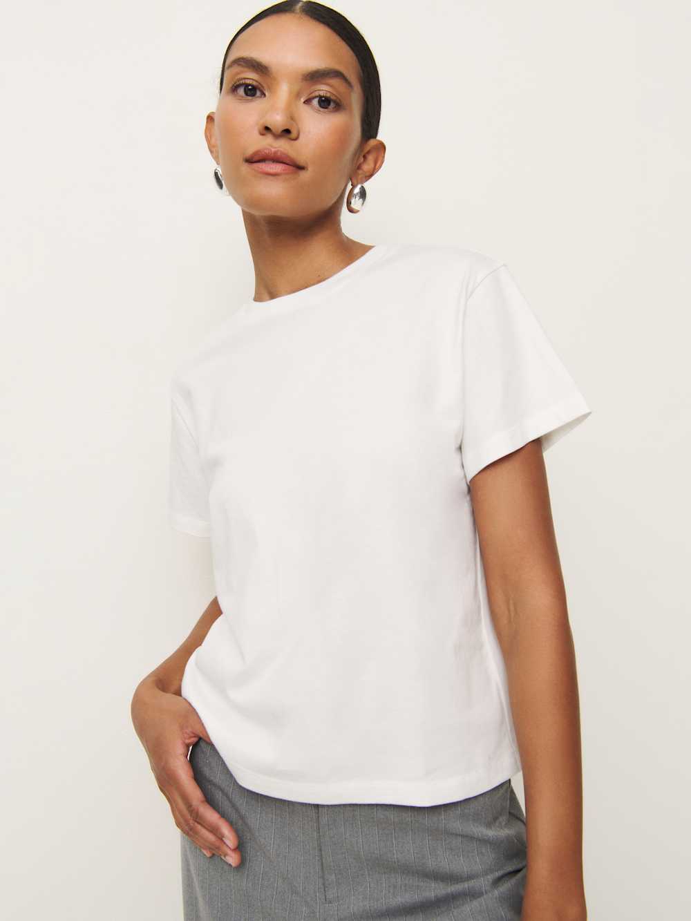Reformation Rowan Crew Tee - White