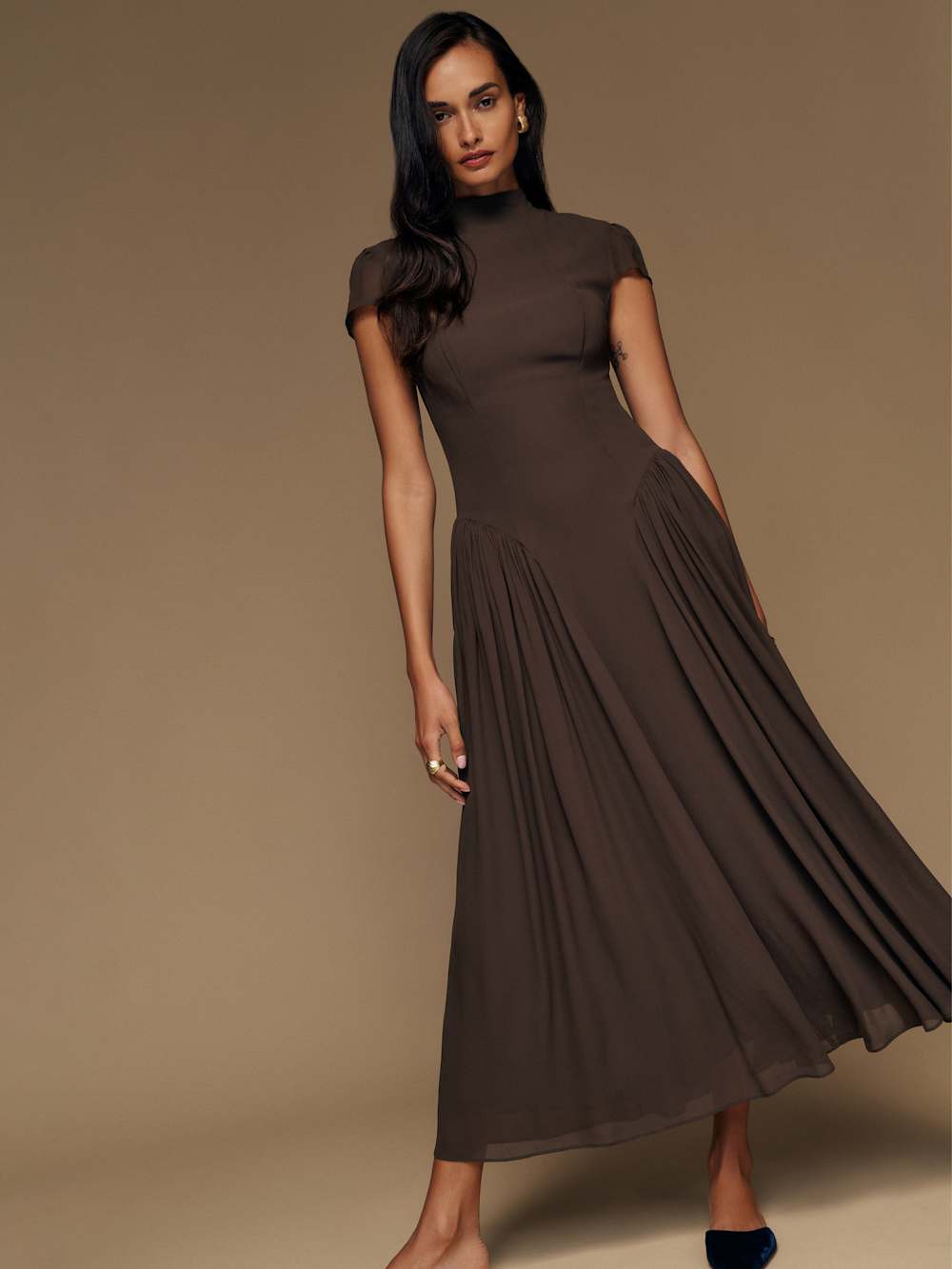 Reformation Maven Dress - Mole