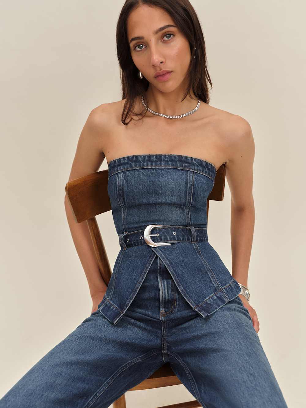 Reformation Collins Denim Top - Mellusine