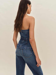 Reformation Collins Denim Top - Mellusine