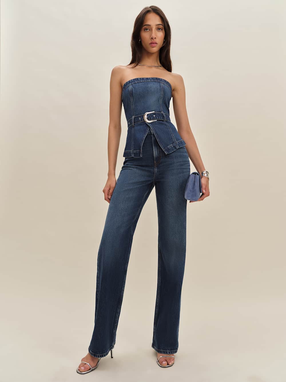 Reformation Collins Denim Top - Mellusine