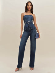 Reformation Collins Denim Top - Mellusine
