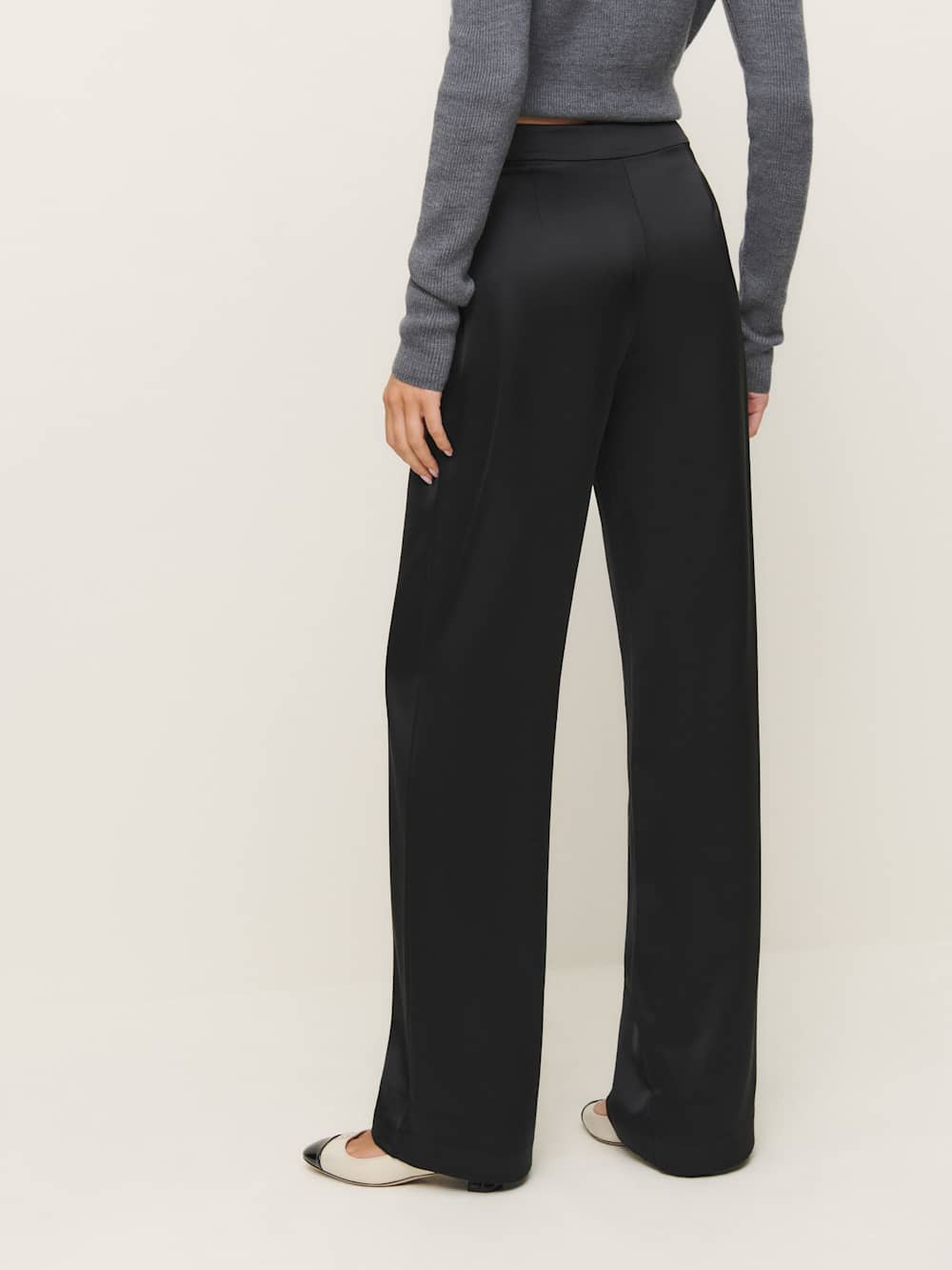 Reformation Mimi Low Rise Satin Pant - Black