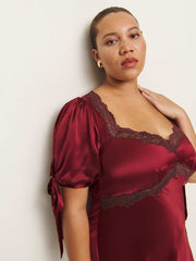 Reformation Stella Silk Dress Es - Crimson Clover