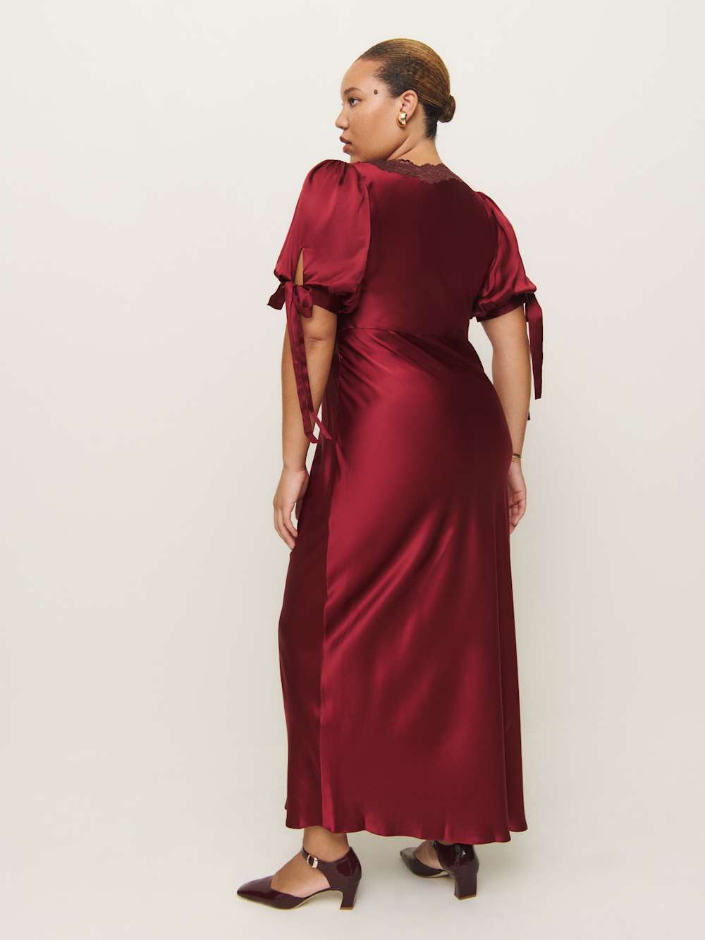 Reformation Stella Silk Dress Es - Crimson Clover