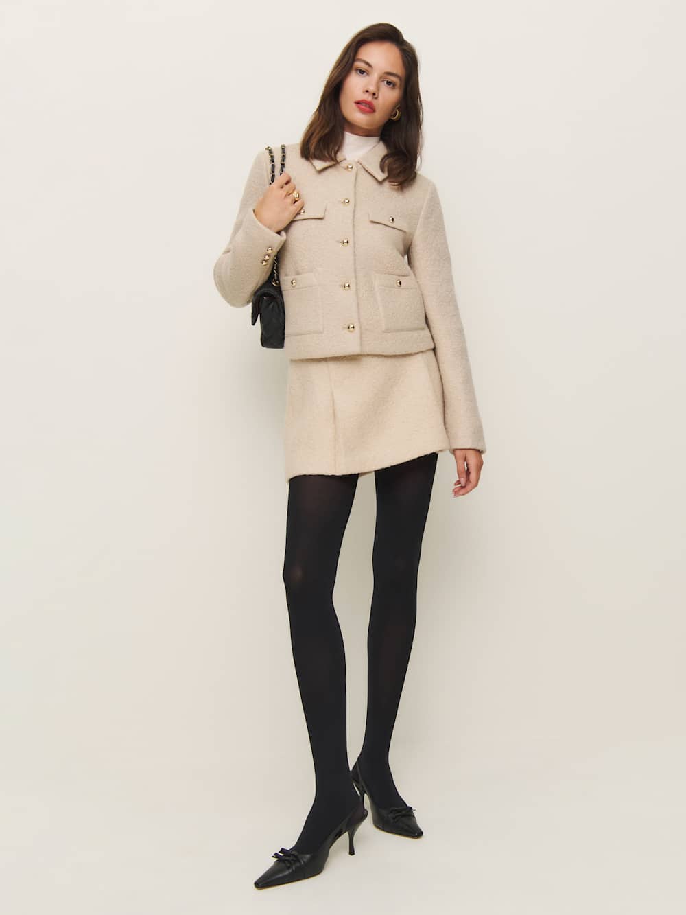 Reformation Swedish Stockings Olivia Premium Tights - Black