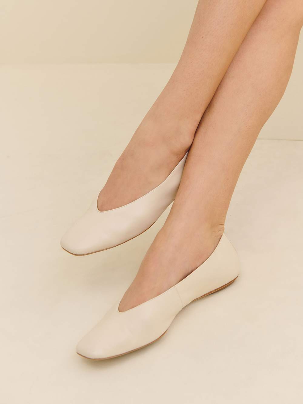 Reformation Prudence Ballet Flat - Almond Leather
