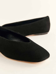 Reformation Prudence Ballet Flat - Black Suede