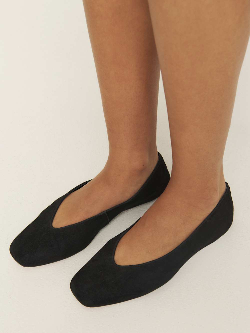 Reformation Prudence Ballet Flat - Black Suede