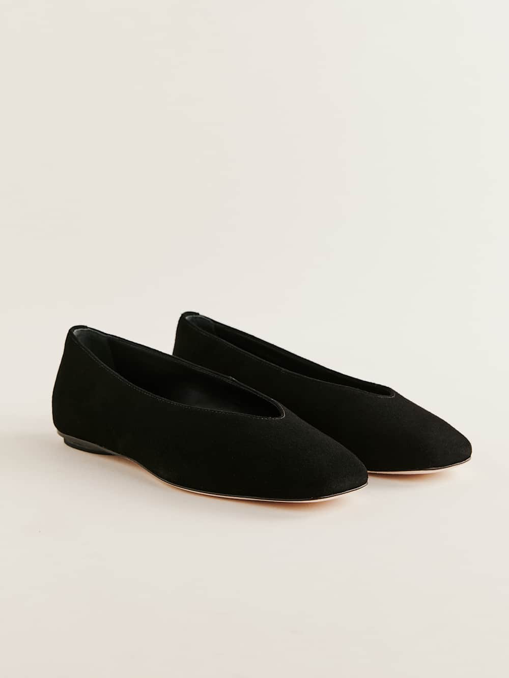 Reformation Prudence Ballet Flat - Black Suede