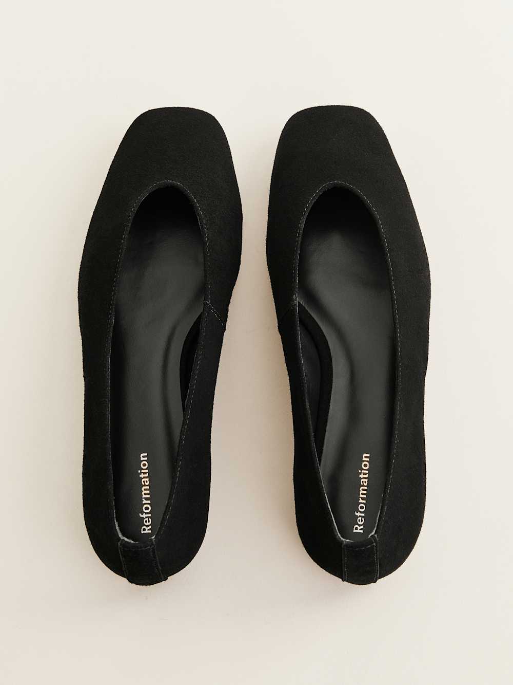 Reformation Prudence Ballet Flat - Black Suede