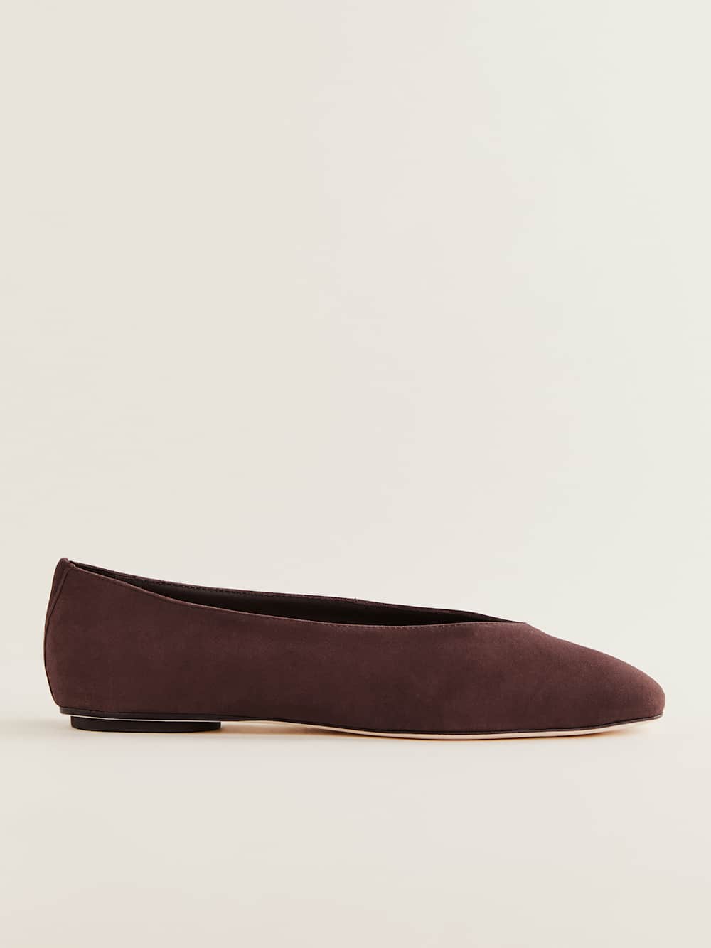 Reformation Prudence Ballet Flat - Espresso Suede