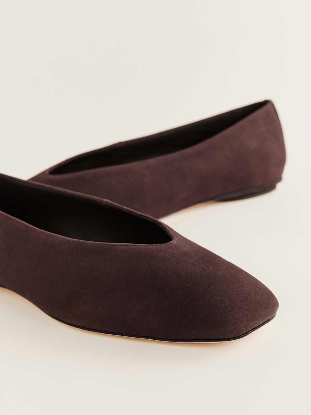 Reformation Prudence Ballet Flat - Espresso Suede