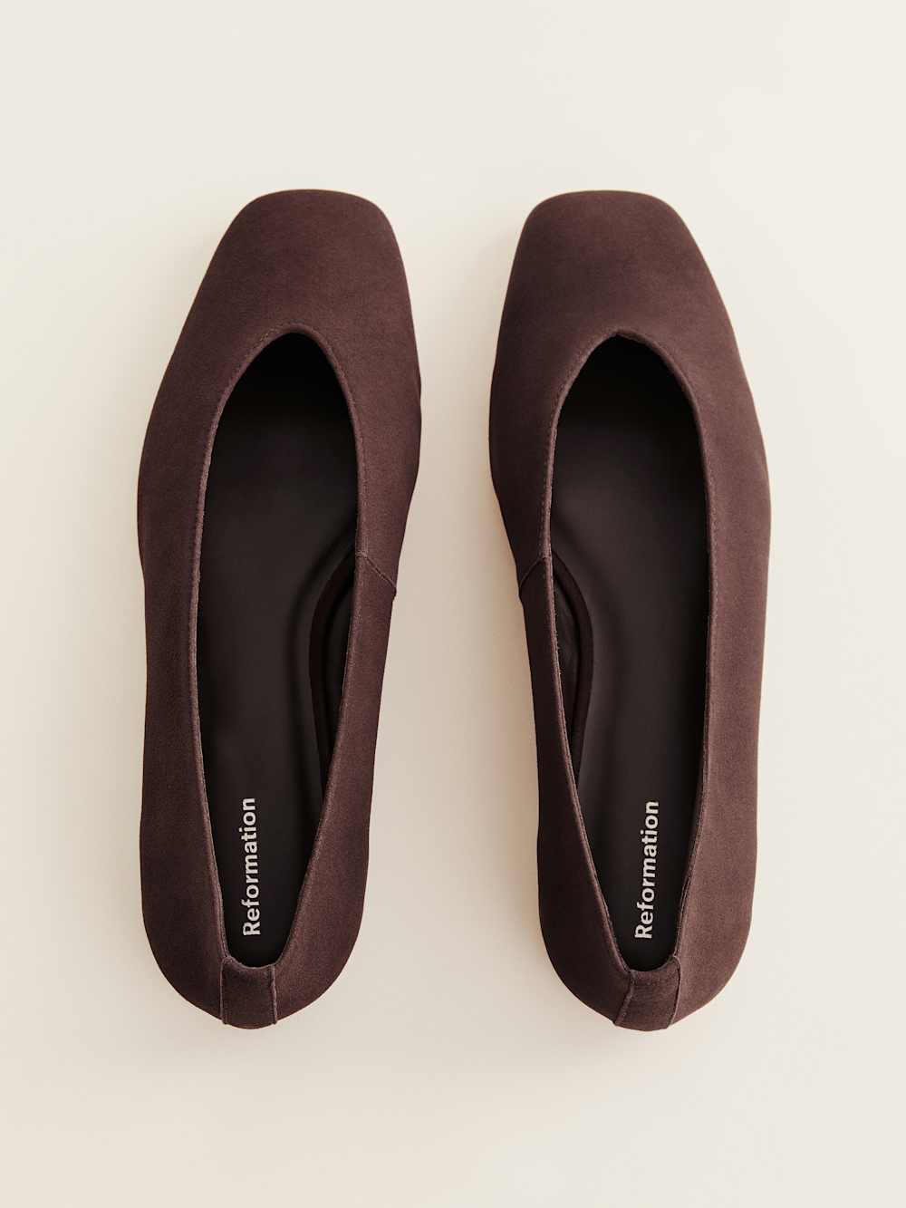 Reformation Prudence Ballet Flat - Espresso Suede
