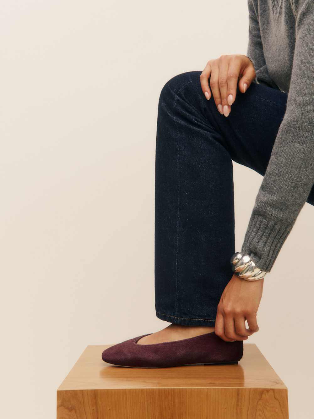 Reformation Prudence Ballet Flat - Ruby Haircalf