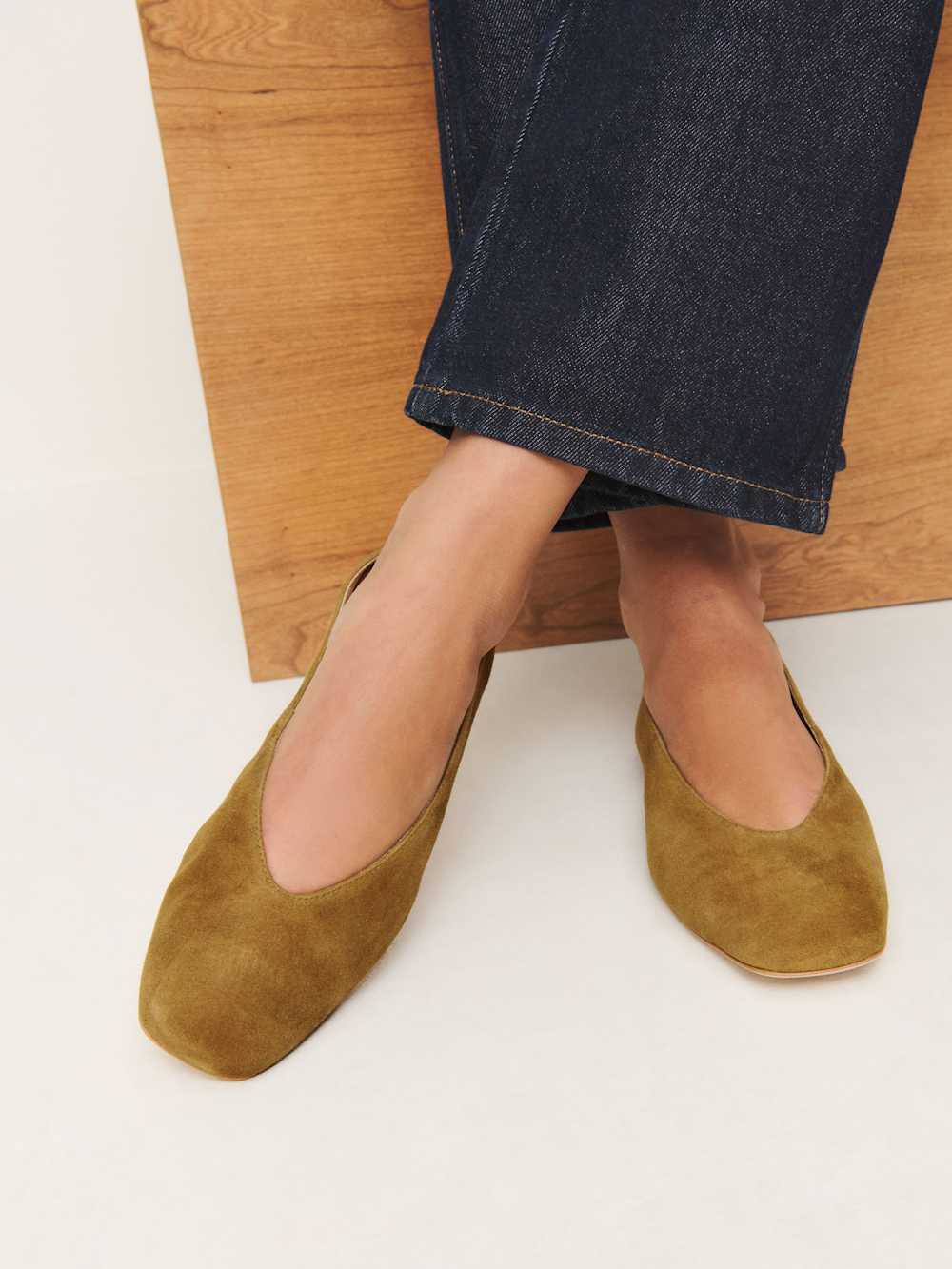 Reformation Prudence Ballet Flat - Bog Suede
