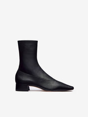 Reformation Rosina Ankle Boot - Black Stretch Leather