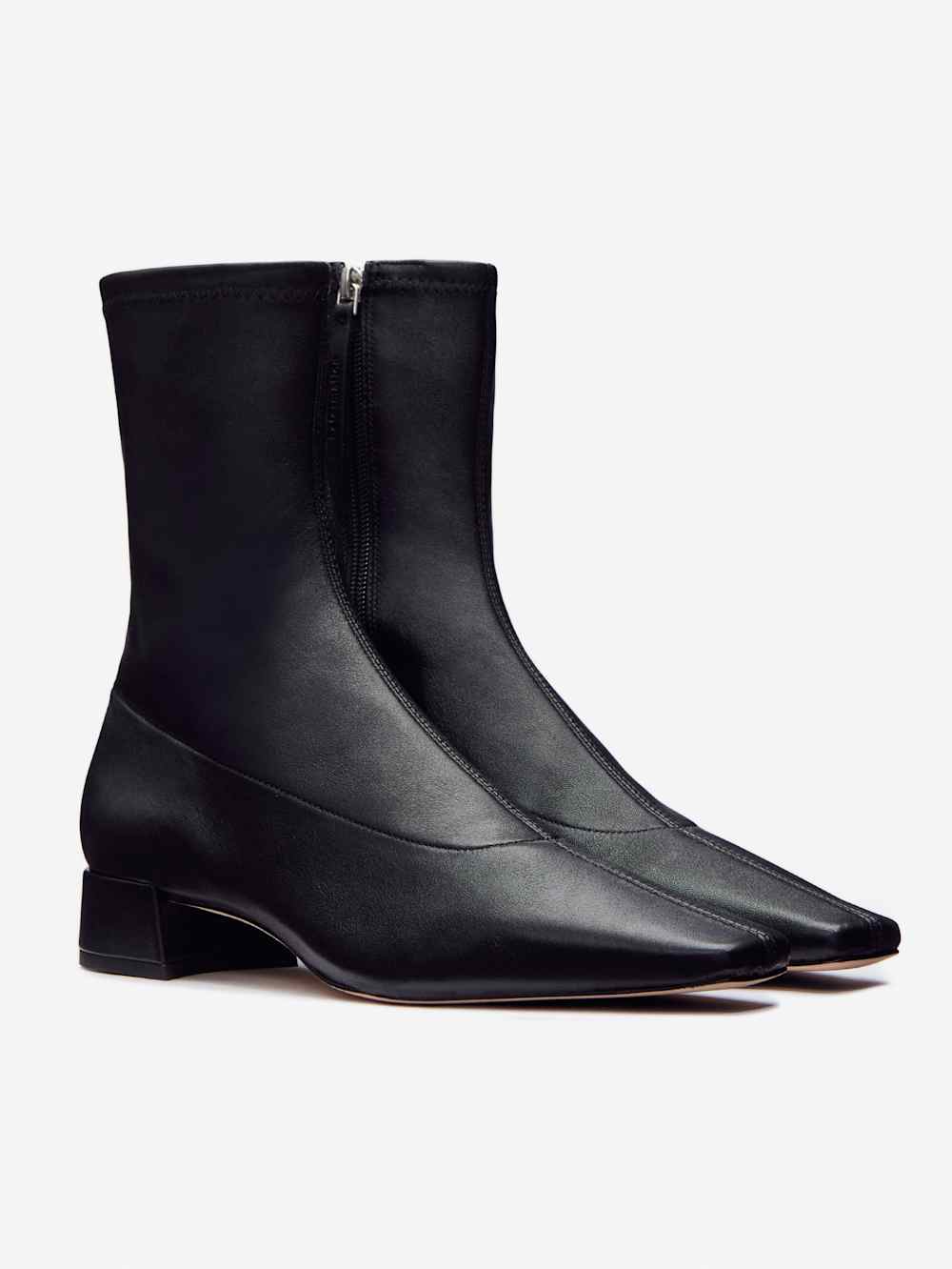 Reformation Rosina Ankle Boot - Black Stretch Leather