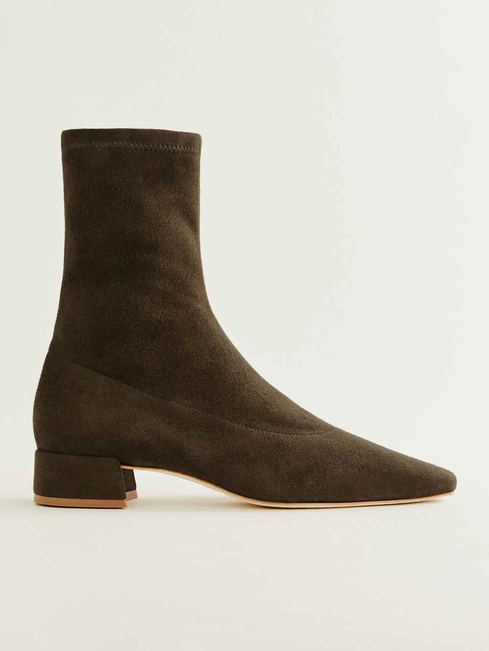Reformation Rosina Ankle Boot - Truffle Stretch Suede