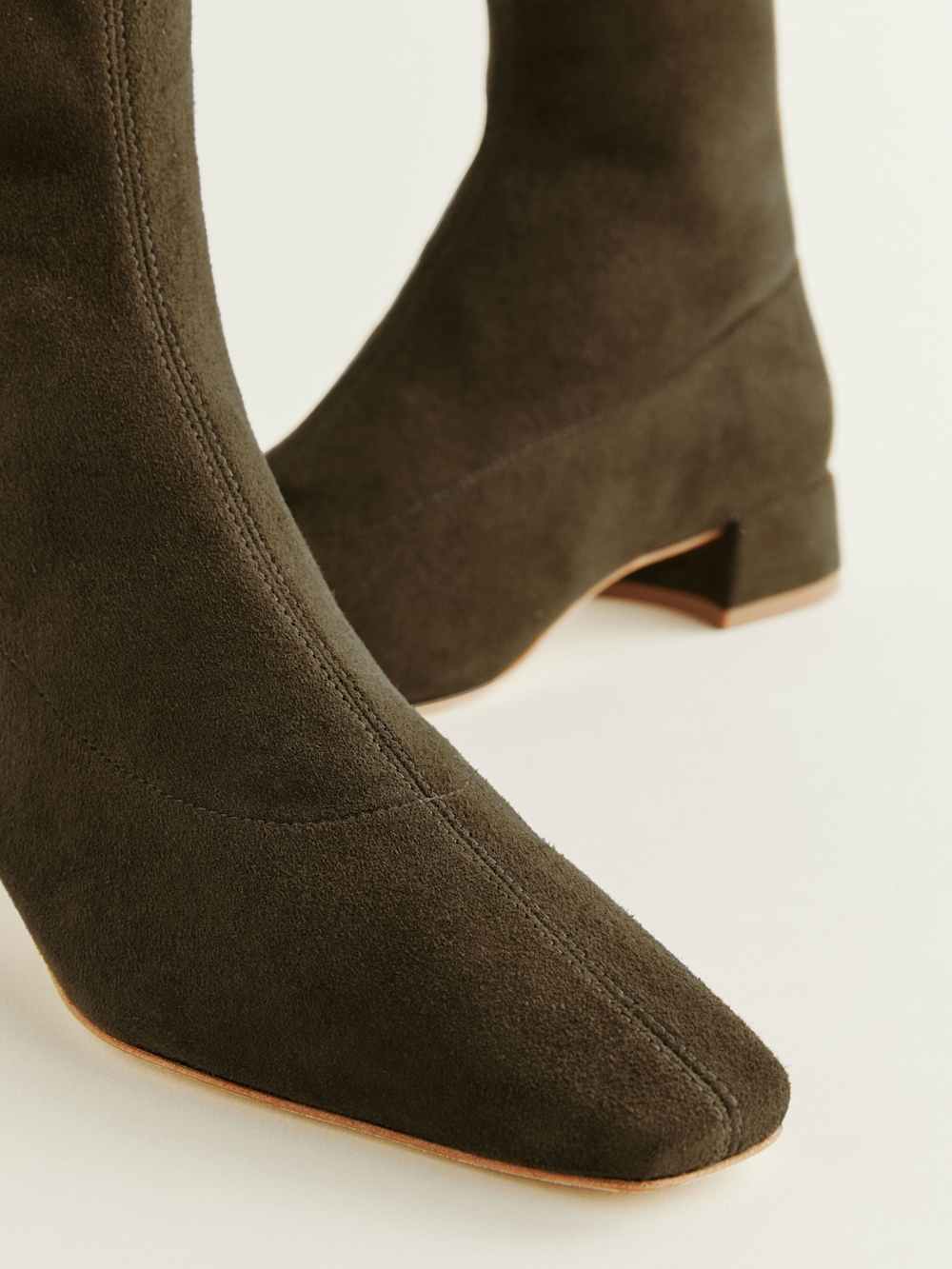 Reformation Rosina Ankle Boot - Truffle Stretch Suede