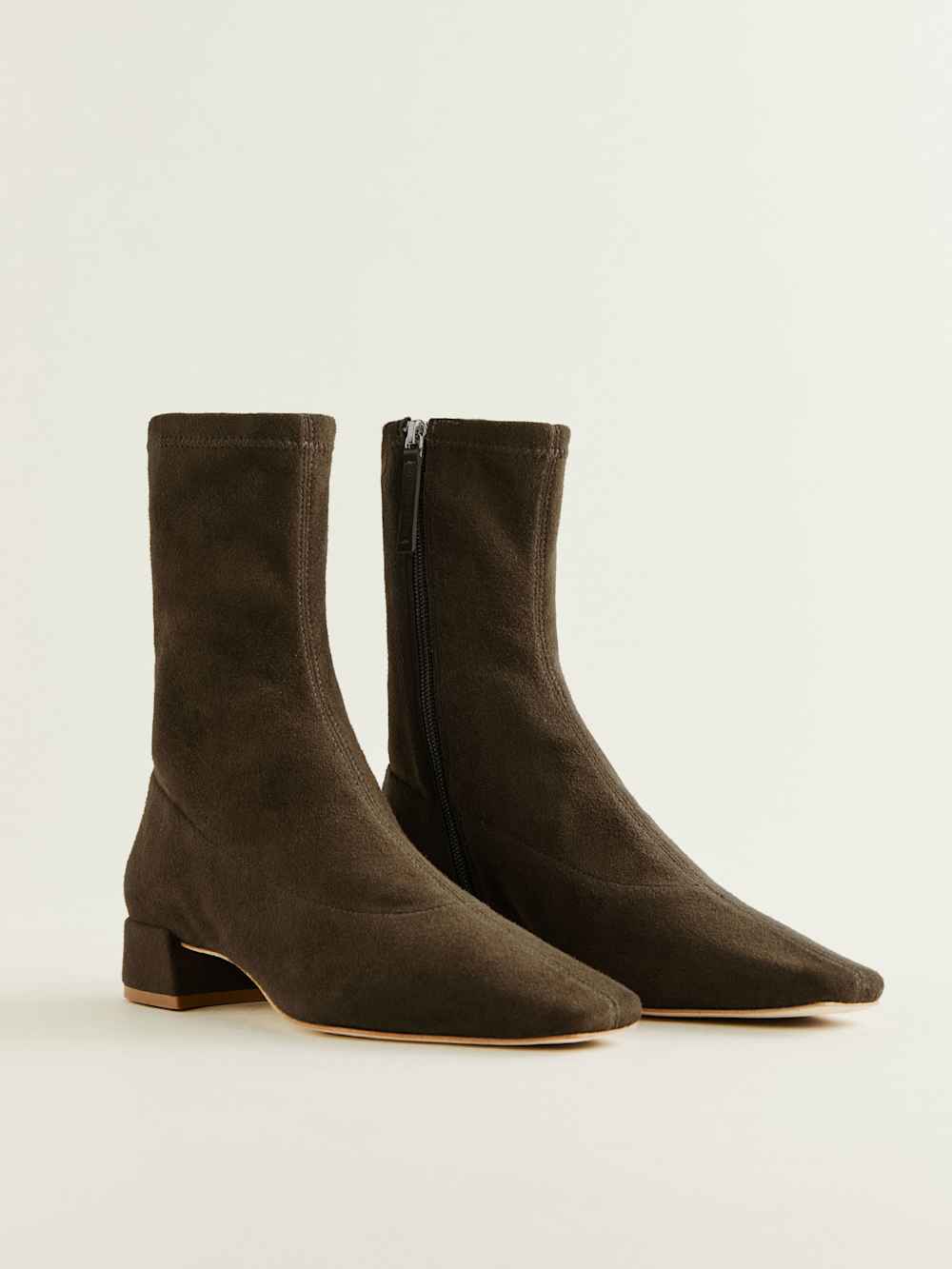 Reformation Rosina Ankle Boot - Truffle Stretch Suede
