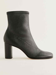 Reformation Presley Ankle Boot - Black Stretch Leather